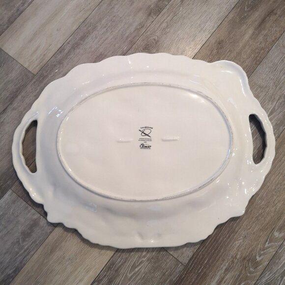 Gibson Bountiful Feast 21 1/4 Ceramic Turkey Platter with Handles Rare MINT - Picture 3 of 8